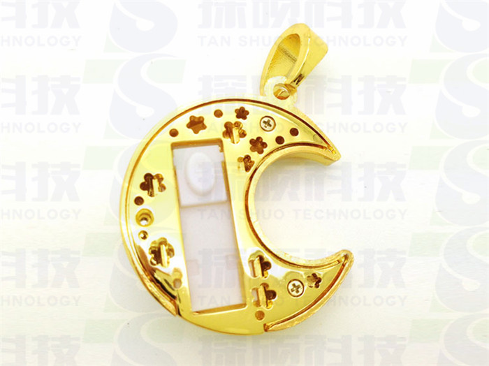 創意時尚項鏈式月亮珠寶U盤禮品  月亮珠寶U盤制作工廠